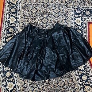 L black leather mini skirt